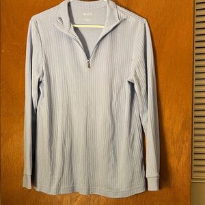 Blair Light Blue Ribbed Half-Zip Top